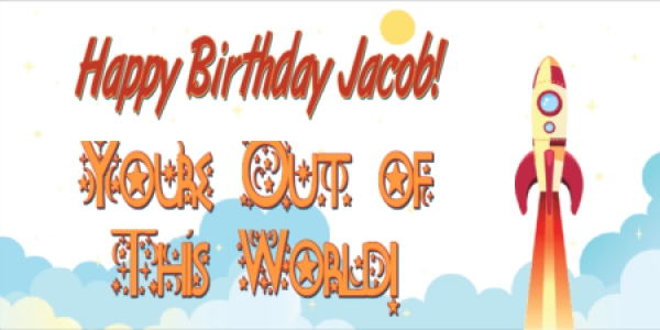 Out of this World Birthday Message Banner