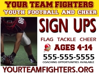 Football Team Tryouts Promotional Yard Sign
