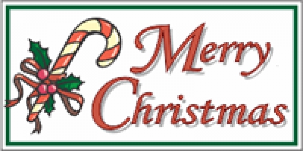 Merry Christmas Message Banner w/Candy Cane