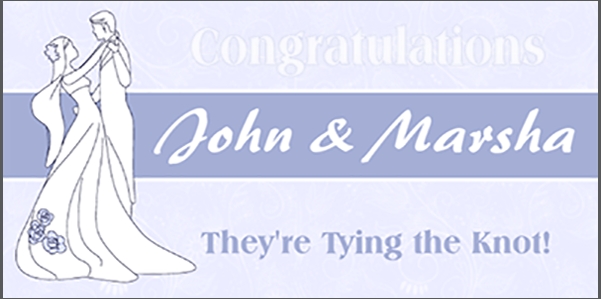 Wedding Congrats Message Banner