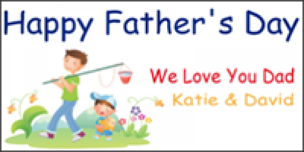 Happy Fathers Day Fishing Themed Message Banner
