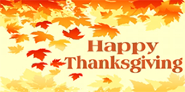 Happy Thanksgiving Fall Leaves Message Banner
