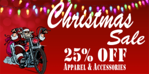 Christmas Sale Biker Accessories/Apparel Promotional Banner
