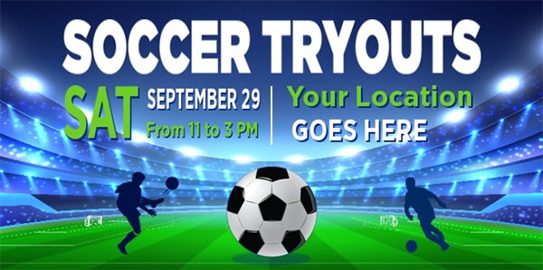 Soccer Tryouts Promotional Banner