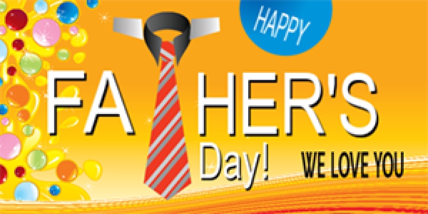Happy Fathers Day Brightly Colored Message Banner