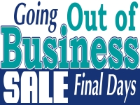 Brightly Colored Going out of Business Sale Yard Sign