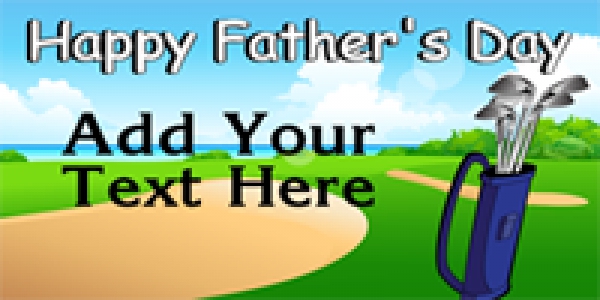 Happy Fathers Day Golf Themed Message Banner