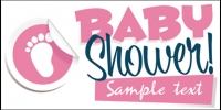 Baby Banner 07- Girl Shower Banner Template